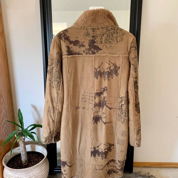 SaoPaulo Long Brown Coat With Faux Fur Lining - Picture 4 of 6